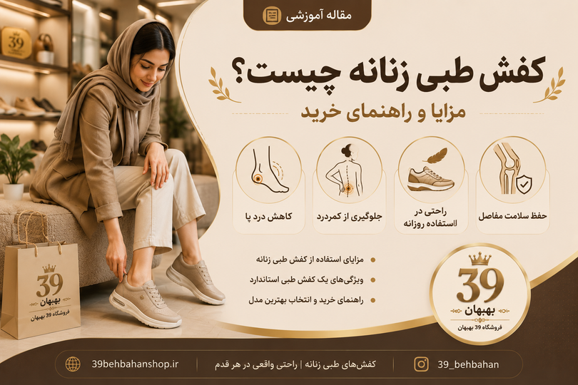 کفش طبی زنانه چیست؟ مزایا، ویژگیها و راهنمای خرید بهترین کفش طبی زنانه