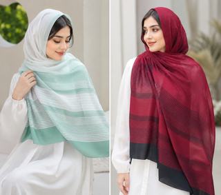 شال کریستال ترک راه راه براق ،سری S, قواره بزرگ ۲۰۰×۷۰ | مدل لوکس دو رنگ مناسب مهمانی، بیرون و استایل روزمره