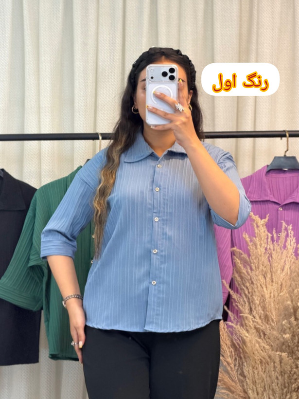 شومیز آیوا زنانه جلو دکمه | شومیز خنک و سبک با فرم آزاد مناسب اکثر استایل ها