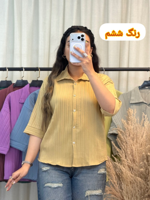 شومیز آیوا زنانه جلو دکمه | شومیز خنک و سبک با فرم آزاد مناسب اکثر استایل ها